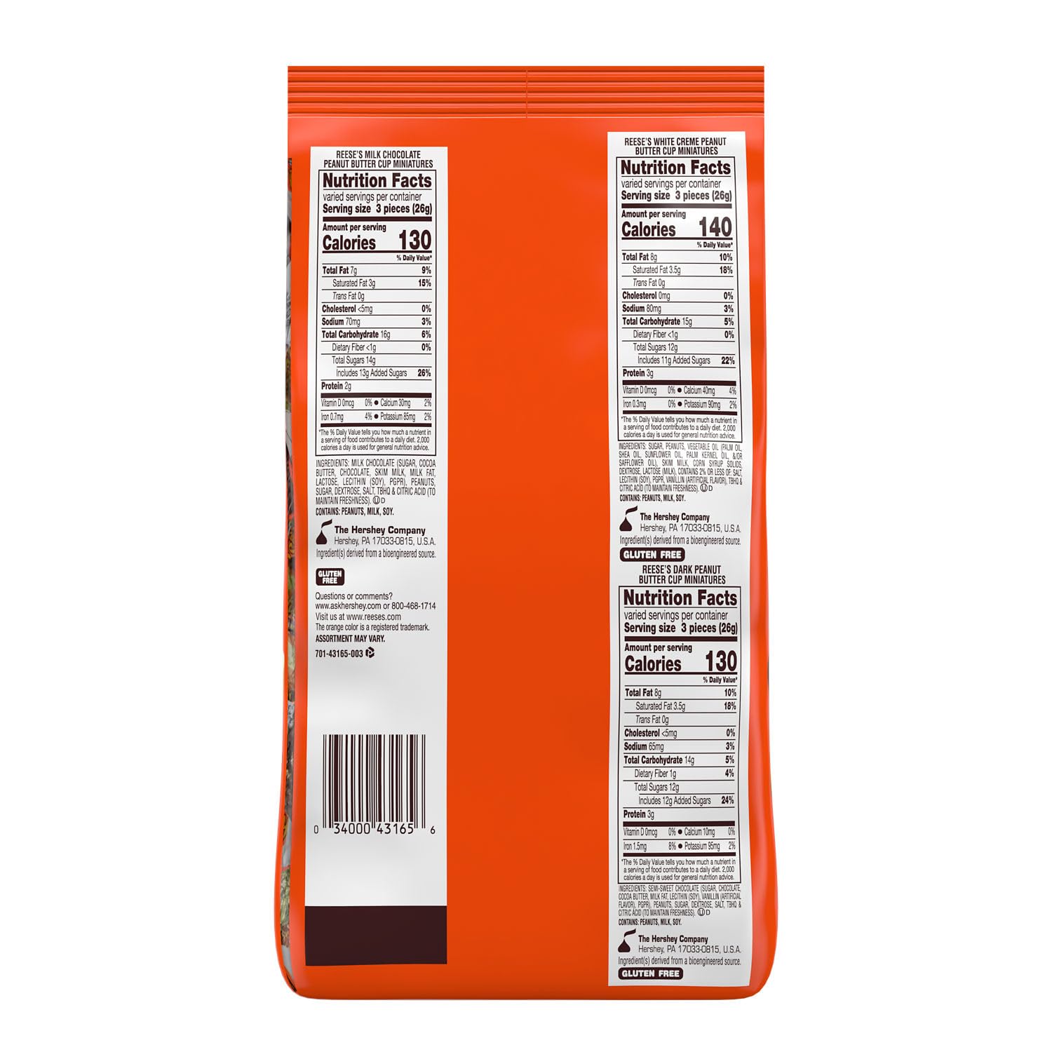 REESE'S Miniatures Assorted Flavored Peanut Butter Cups, Candy Party Pack, 32.1 oz - 24hrsmart