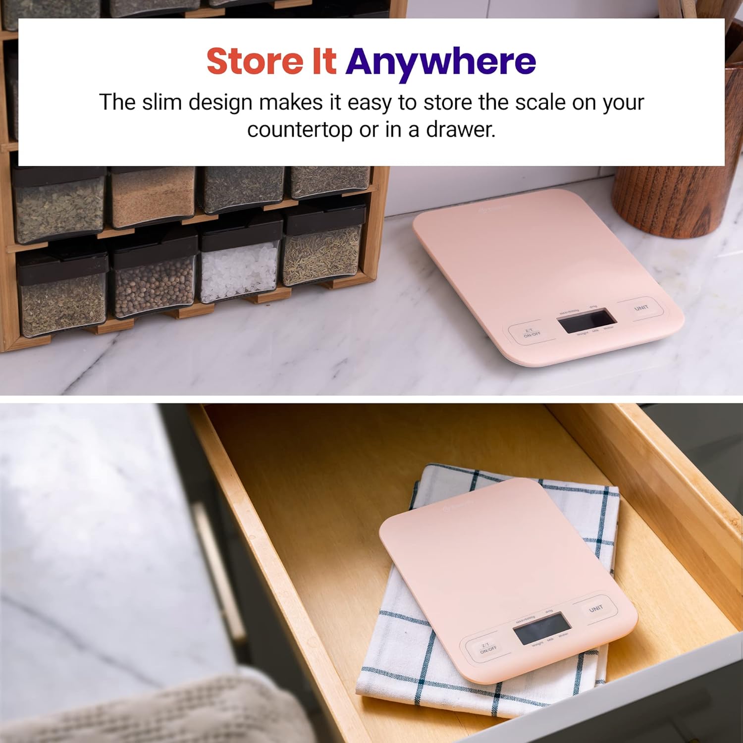 Etekcity Food Kitchen Scale, Digital Grams and Ounces for Weight Loss, Baking, Cooking, Keto and Meal Prep, LCD Display, Medium, 304 Stainless Steel 24hrsmart