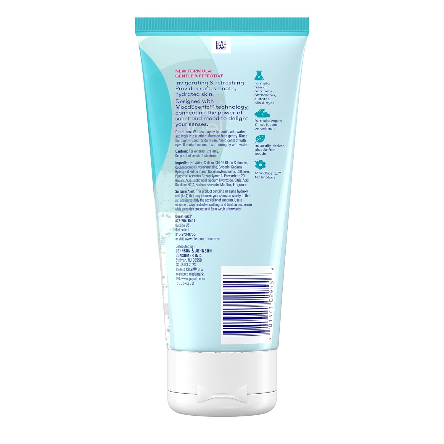Clean & Clear Oil-Free Deep Action Exfoliating Facial Scrub, Cooling Face Wash for Deep Pore Cleansing, 7 oz 24Hr Smart