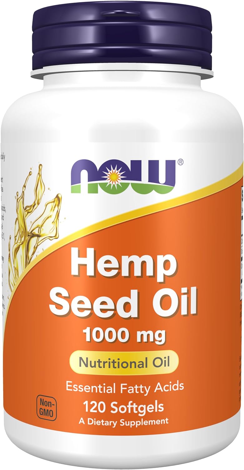 NOW Foods Hemp Seed Oil, 1000 mg, 120 Softgels 24Hr Smart
