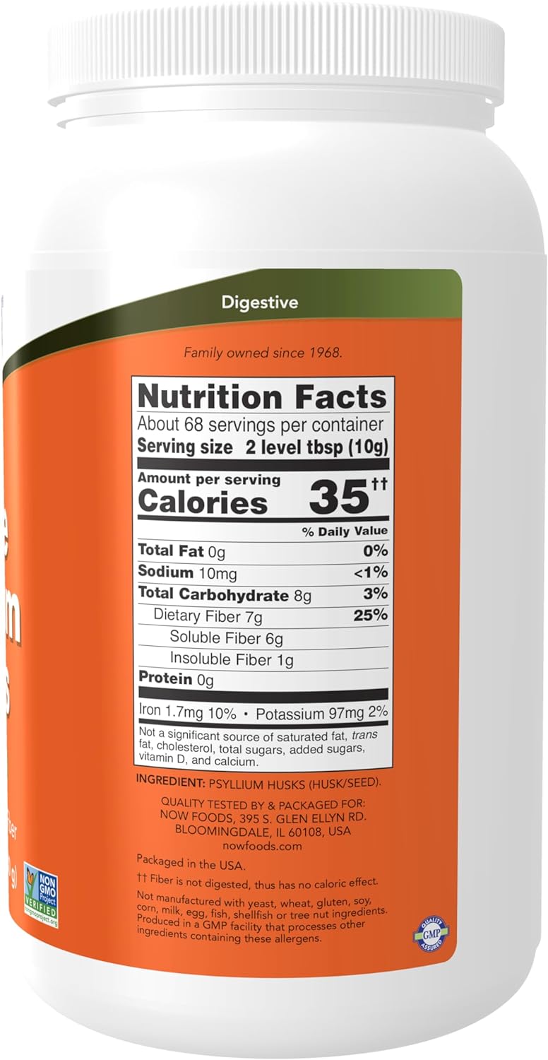 NOW Foods Psyllium Husks, Whole, 24 oz. 24Hr Smart