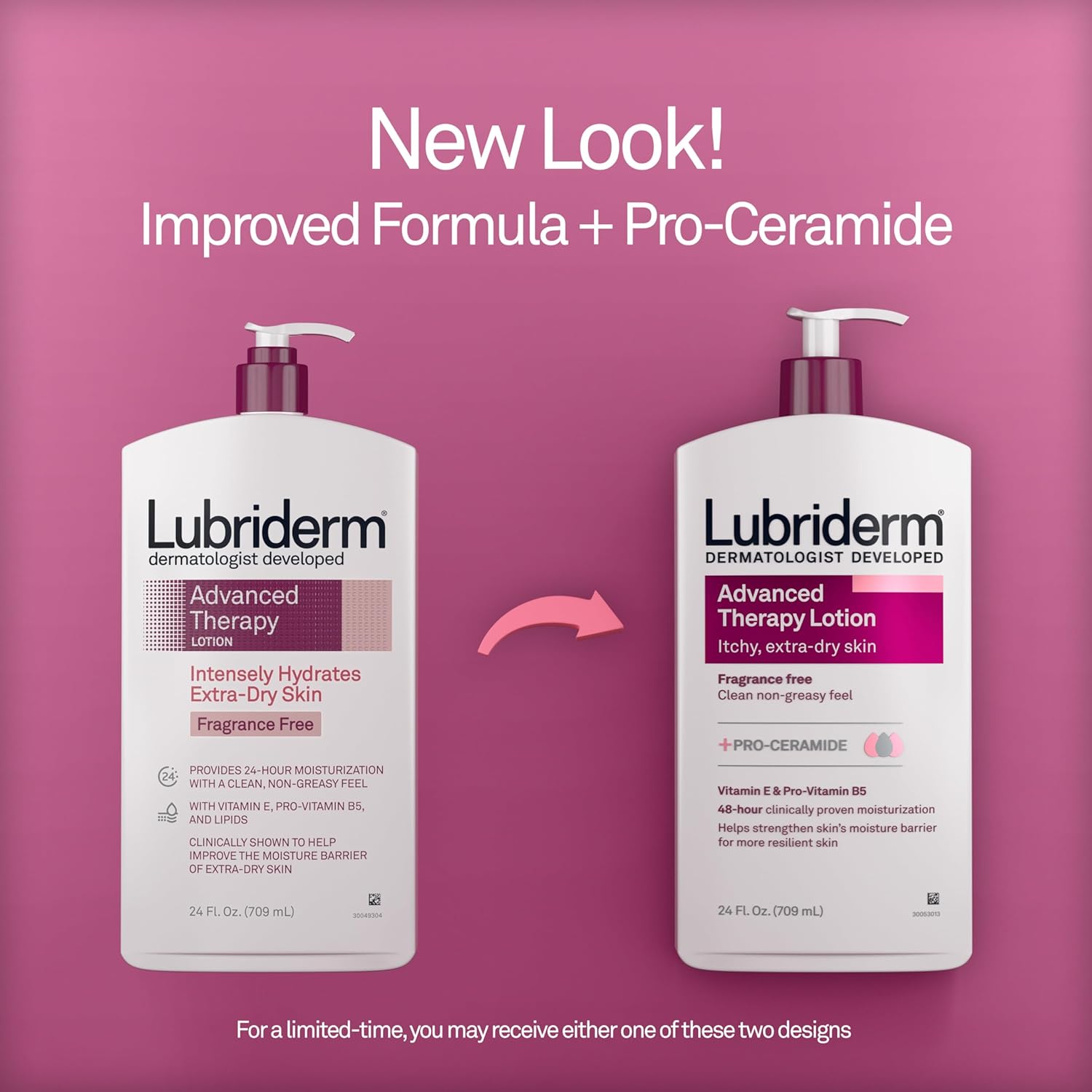 Lubriderm Advanced Therapy Lotion + Pro-Ceramide, Fragrance Free, 24 Fl. Oz - 24hrsmart