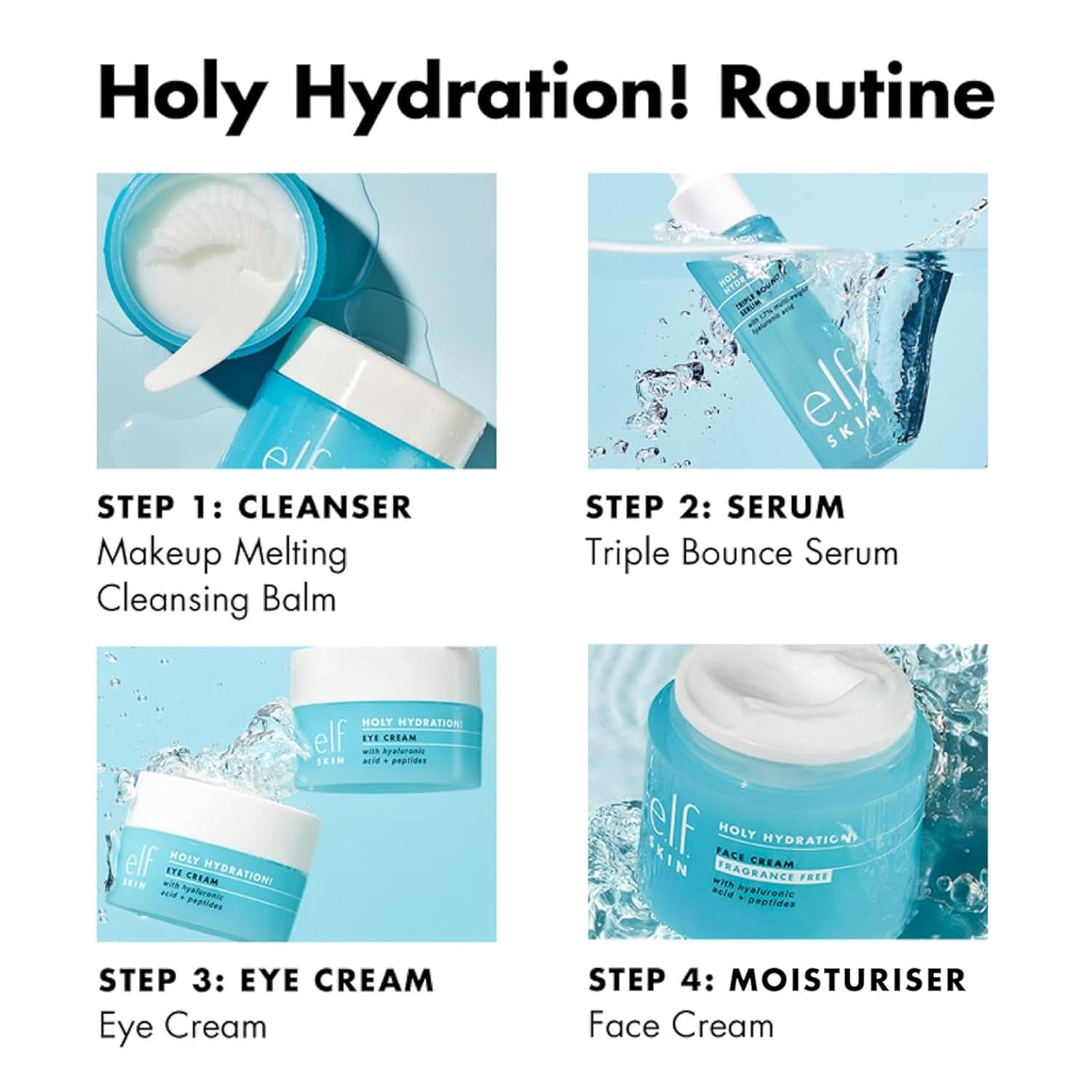 e.l.f. SKIN Holy Hydration! Face Cream, Moisturizer For Nourishing & Plumping Skin, Infused With Hyaluronic Acid, Vegan & Cruelty-Free, 1.8 Oz 24Hr Smart