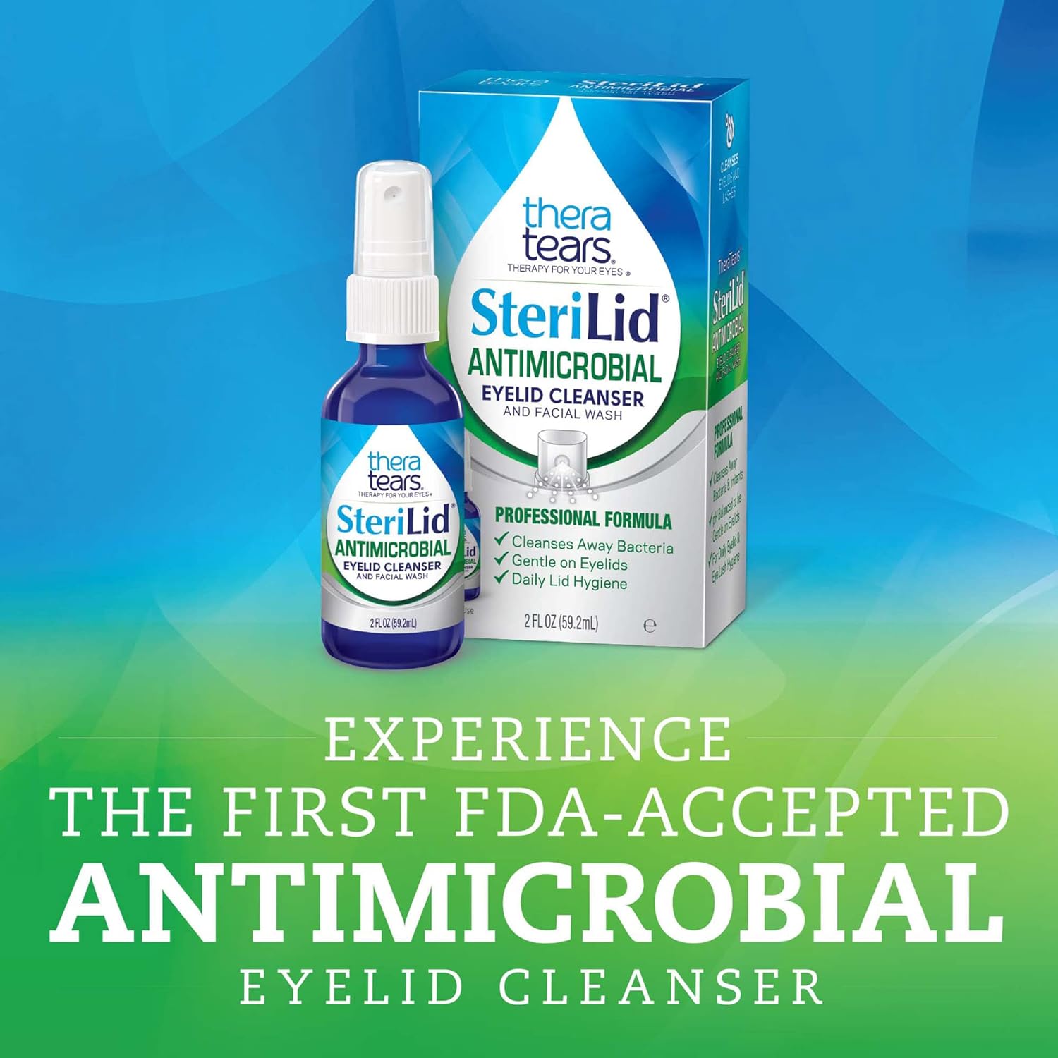 TheraTears SteriLid Eyelid Cleanser and Face Wash, for irritated eyes, 2 fl oz Spray - 24hrsmart