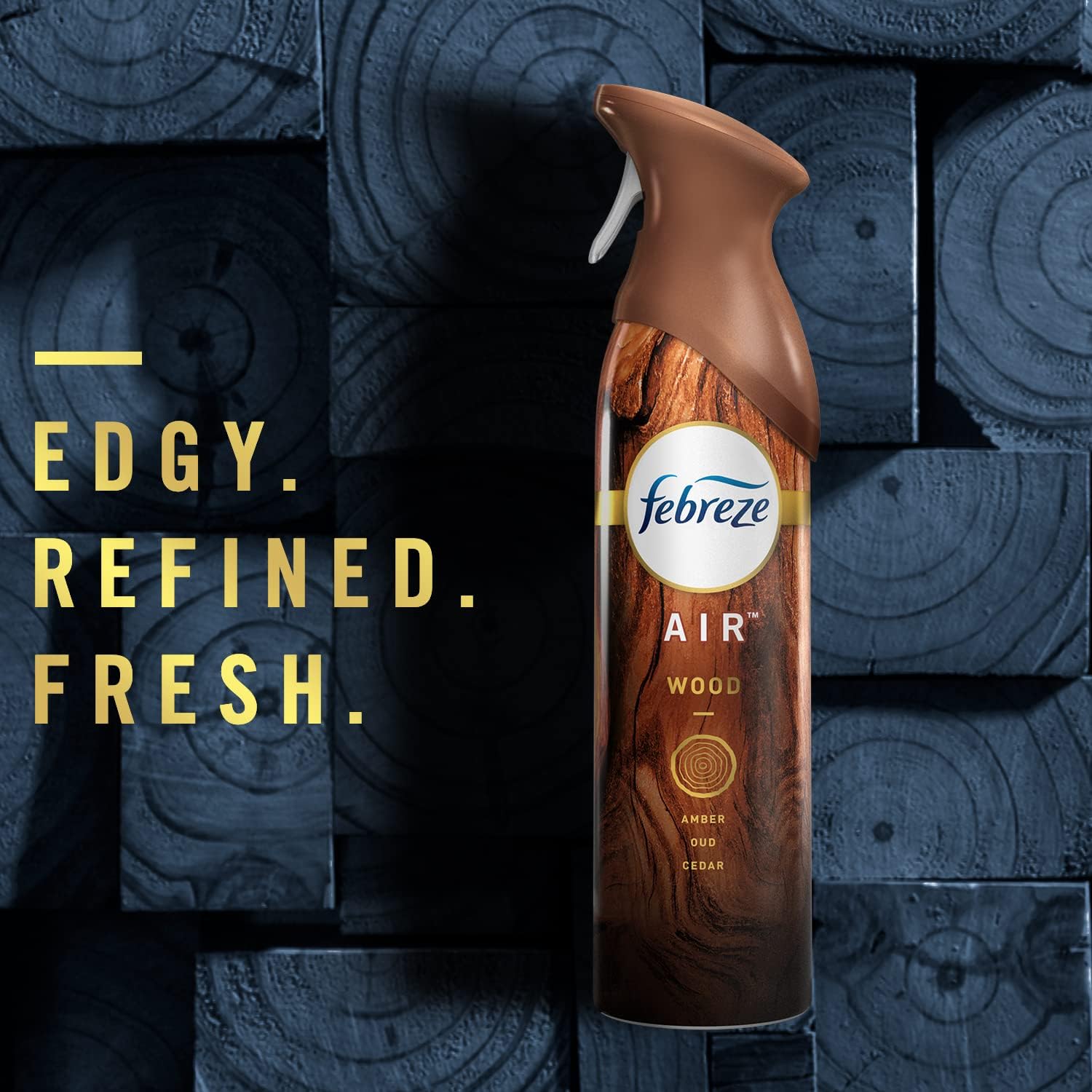 Febreze Air Freshener Spray, Air Fresheners For Bathroom, Ocean Scent, Air Refresher Spray, Bathroom Spray, Odor Fighter for Strong Odor, 8.8 oz (Pack of 3) 24Hr Smart