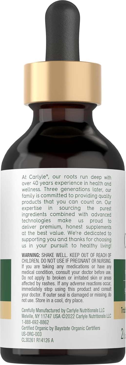 Carlyle Organic Oil of Oregano Liquid Drops | 2 fl oz | Vegan Herbal Supplement | Non-GMO, Gluten Free 24hrsmart