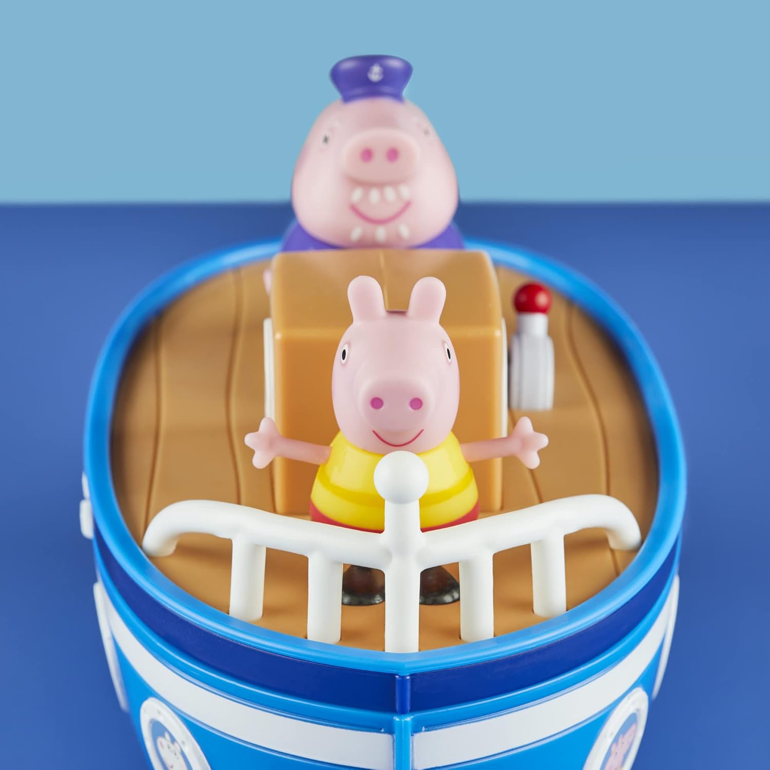 Peppa Pig Peppa’s Adventures Grandpa Pig’s Cabin Boat Vehicle Preschool Toy: 1 Figure, Removable Deck, Rolling Wheels, for Ages 3 and Up 24Hr Smart