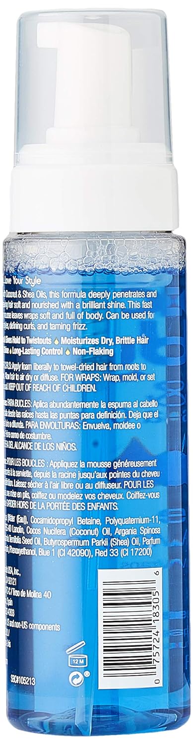 Lottabody Coconut Oil and Shea Wrap Me Foaming Curl Mousse , Gifts for Women, Stocking Stuffers, Creates Soft Wraps, Hair Mousse for Curly Hair, Defines Curls, Anti Frizz, 7 Fl Oz - 24hrsmart