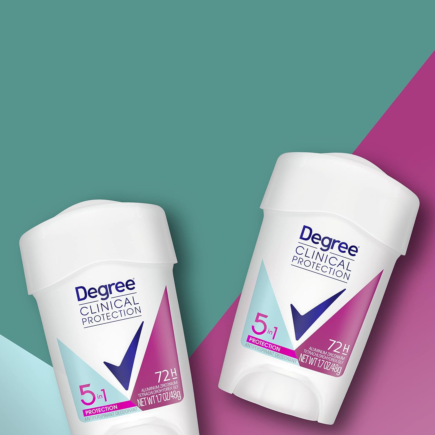 Degree Clinical Protection Antiperspirant Deodorant 72-Hour Sweat & Odor Protection 5-in-1 Antiperspirant for Women 1.7 oz 24Hr Smart