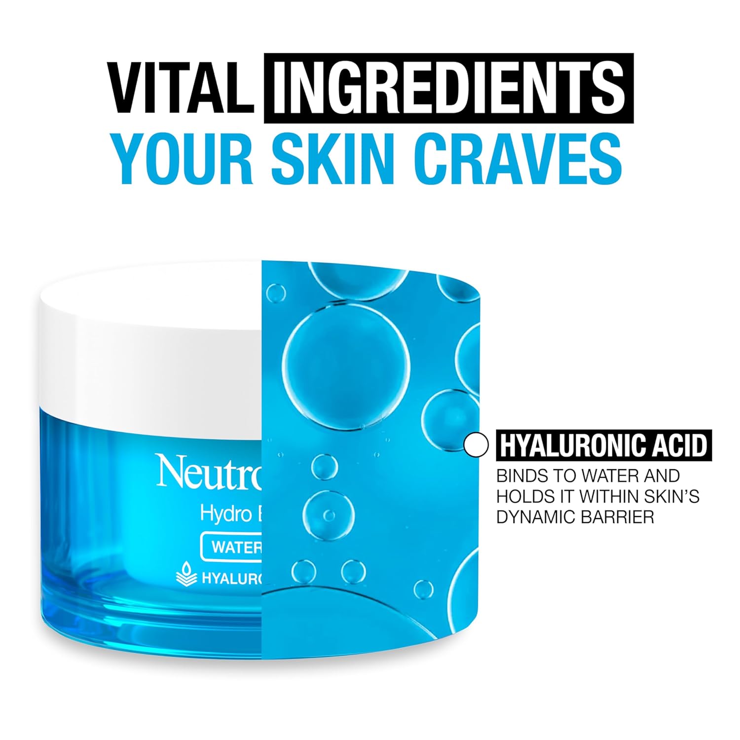 Neutrogena Hydro Boost Face Moisturizer with Hyaluronic Acid for Dry Skin, Oil-Free and Non-Comedogenic Water Gel Face Lotion, 1.7 oz - 24hrsmart