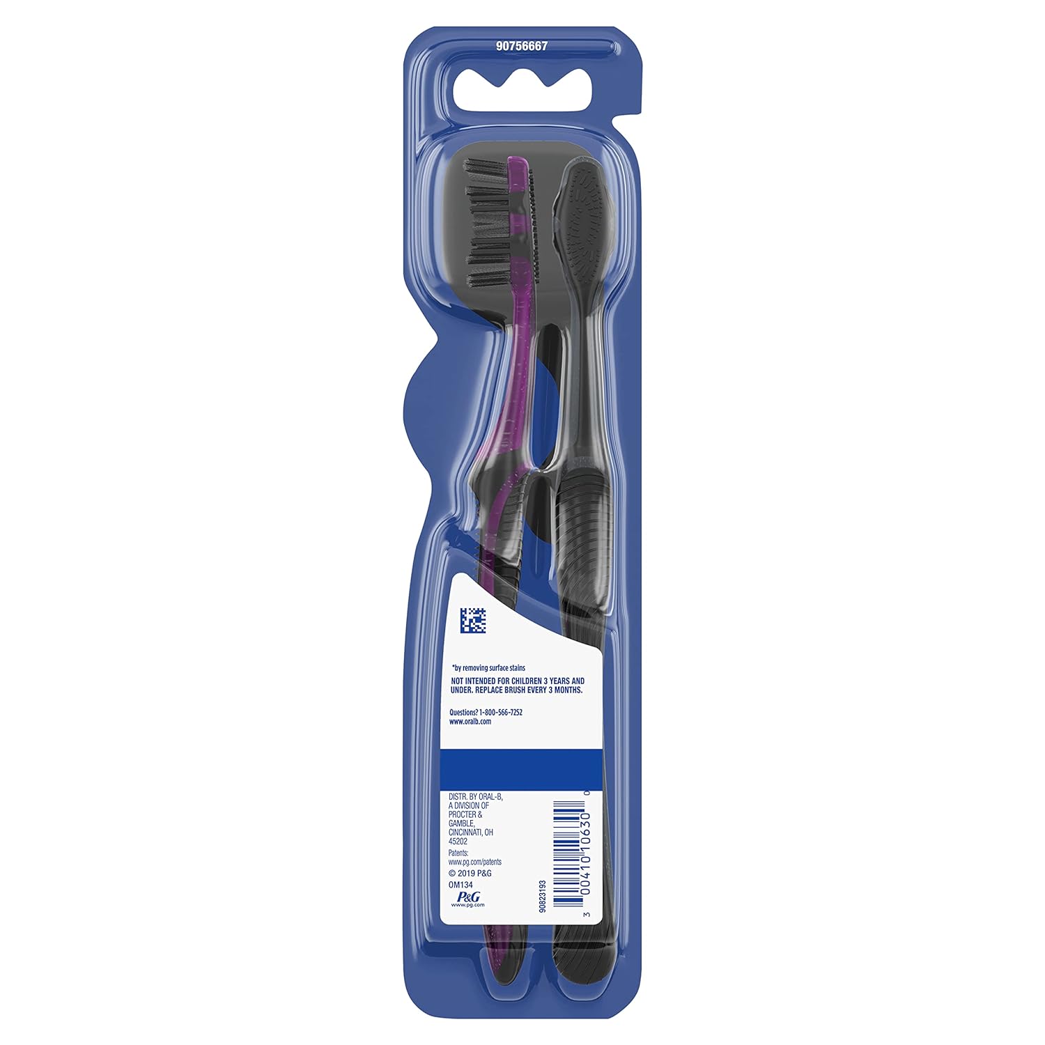 Oral-B Charcoal Toothbrushes, Medium 2ct - 24hrsmart