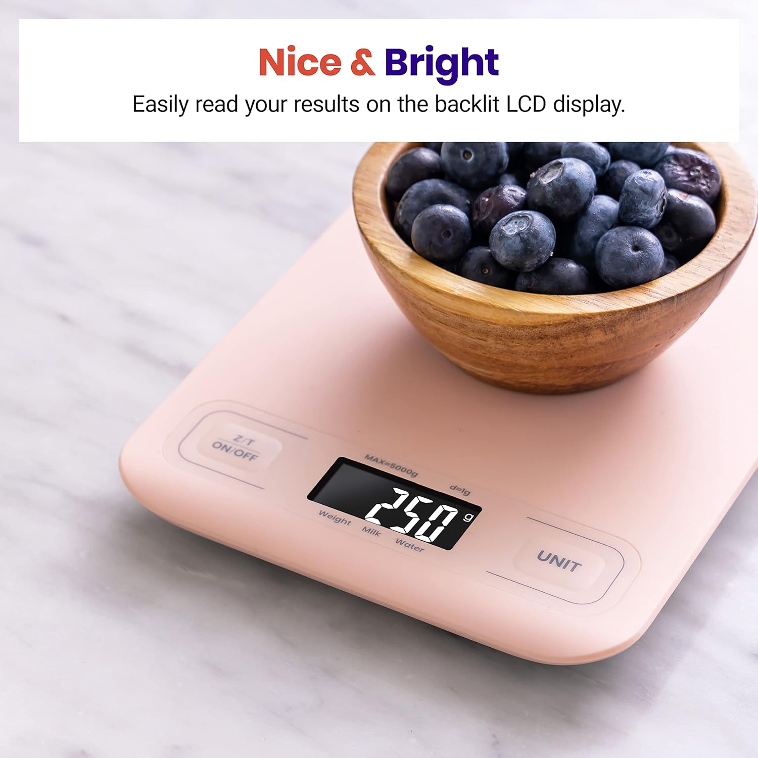 Etekcity Food Kitchen Scale, Digital Grams and Ounces for Weight Loss, Baking, Cooking, Keto and Meal Prep, LCD Display, Medium, 304 Stainless Steel 24hrsmart
