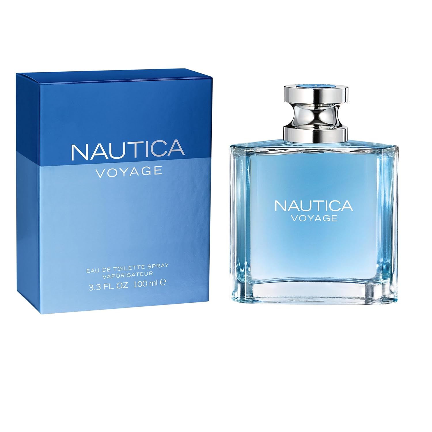Nautica Voyage Eau de Toilette 3.3 fl oz (Pack of 1), Notes of Apple, Cedarwood, Mimosa, Men's Fragrance, Long Lasting, Everyday Fragrance, Travel Size 24Hr Smart