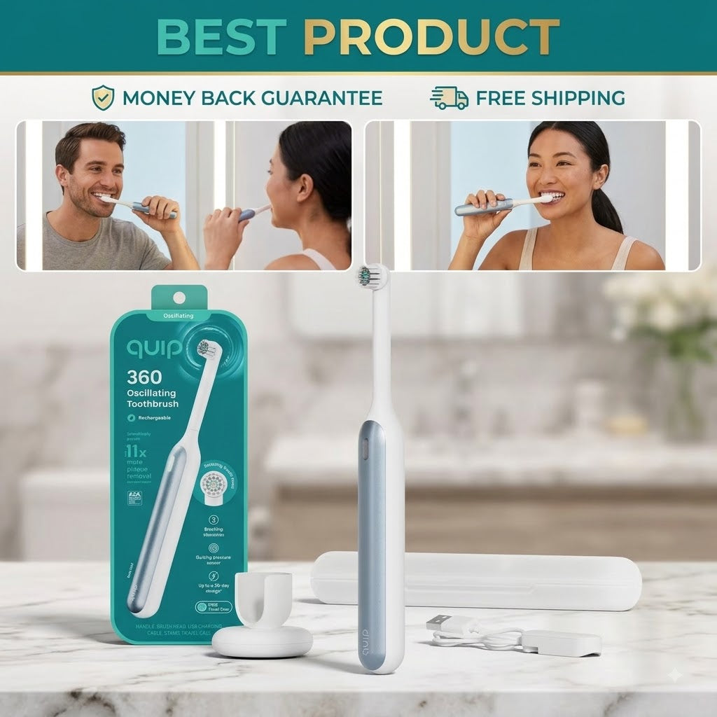 Quip 360 Oscillating Rechargeable Electric Toothbrush Travel Case