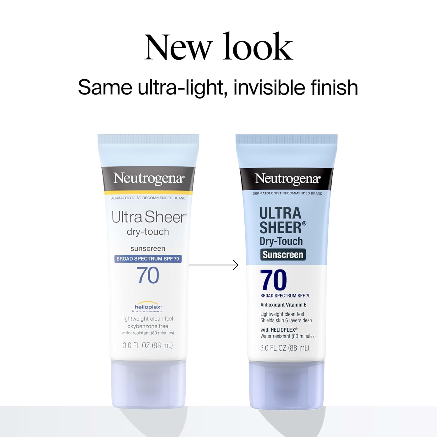 Neutrogena Ultra Sheer Dry-Touch Water Resistant and Non-Greasy Sunscreen Lotion with Broad Spectrum SPF 70, 3 Fl Oz (Pack of 1) 24Hr Smart