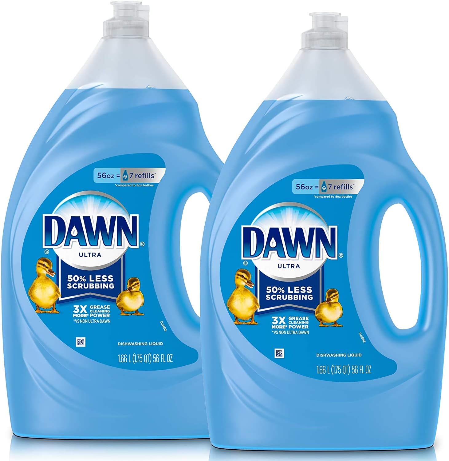 Dawn Dish Soap Ultra Dishwashing Liquid, Dish Soap Refill, Original Scent, 56 Fl Oz (Pack of 2) - 24hrsmart