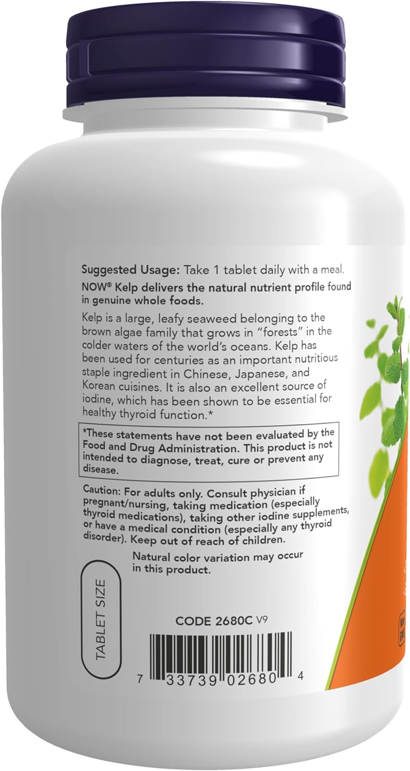 NOW Foods Kelp, 150 mcg, 200 Tablets 24Hr Smart