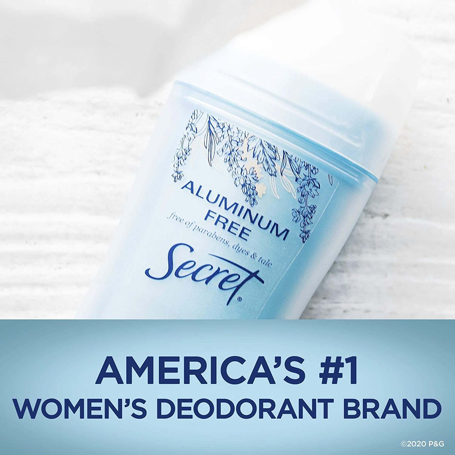 Secret Aluminum Free Deodorant for Women, Rose Scent 2.4 oz (Pack of 3) 24Hr Smart