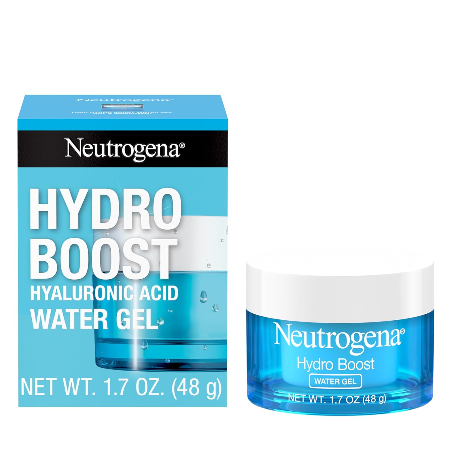 Neutrogena Hydro Boost Face Moisturizer with Hyaluronic Acid for Dry Skin, Oil-Free and Non-Comedogenic Water Gel Face Lotion, 1.7 oz - 24hrsmart