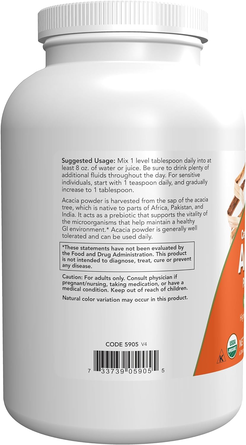 NOW Foods Acacia Organic Powder, 12 oz. 24Hr Smart