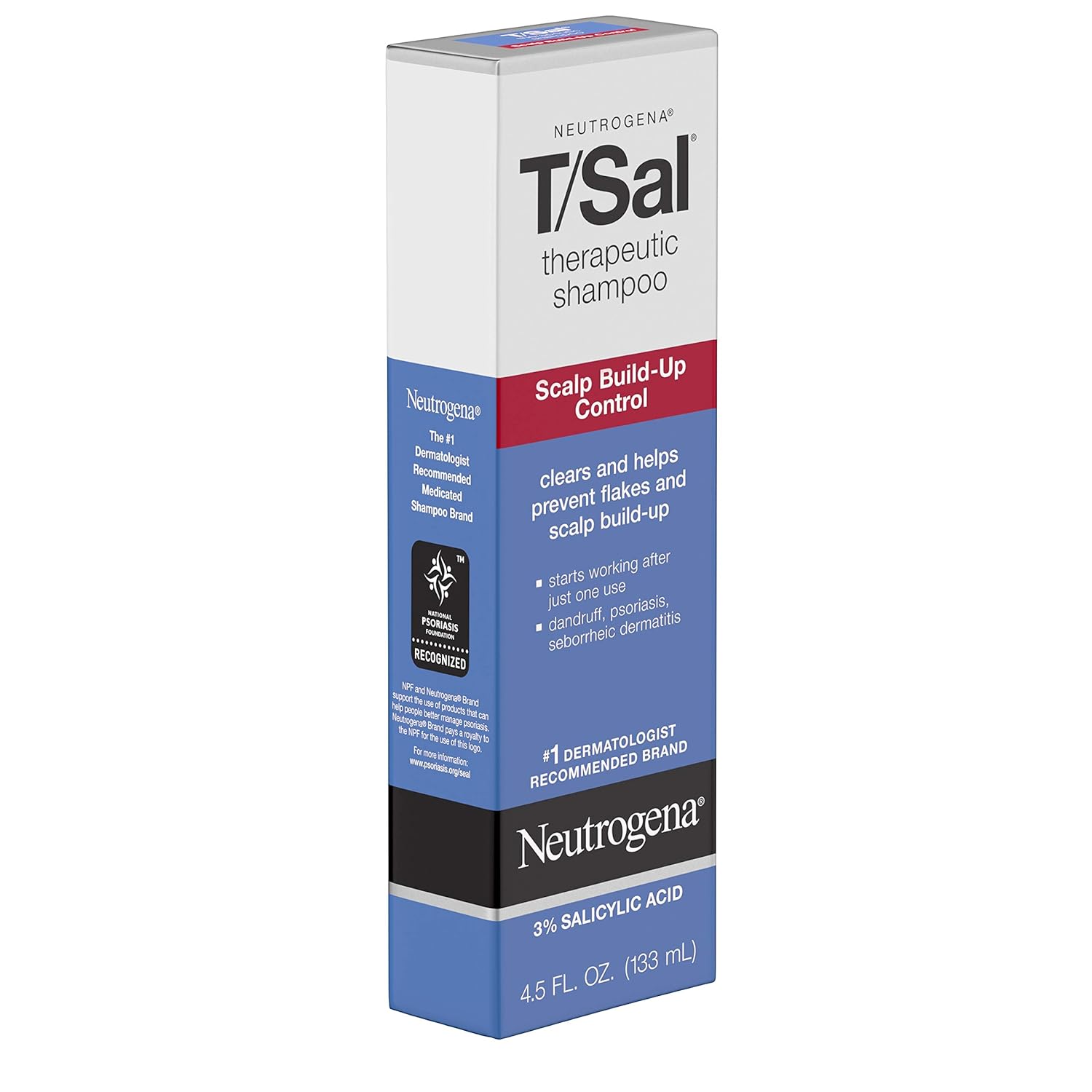Neutrogena T/Sal Therapeutic Shampoo for Scalp Build-Up Control with Salicylic Acid, Scalp Treatment for Dandruff, Scalp Psoriasis & Seborrheic Dermatitis Relief, 4.5 fl. oz - 24hrsmart