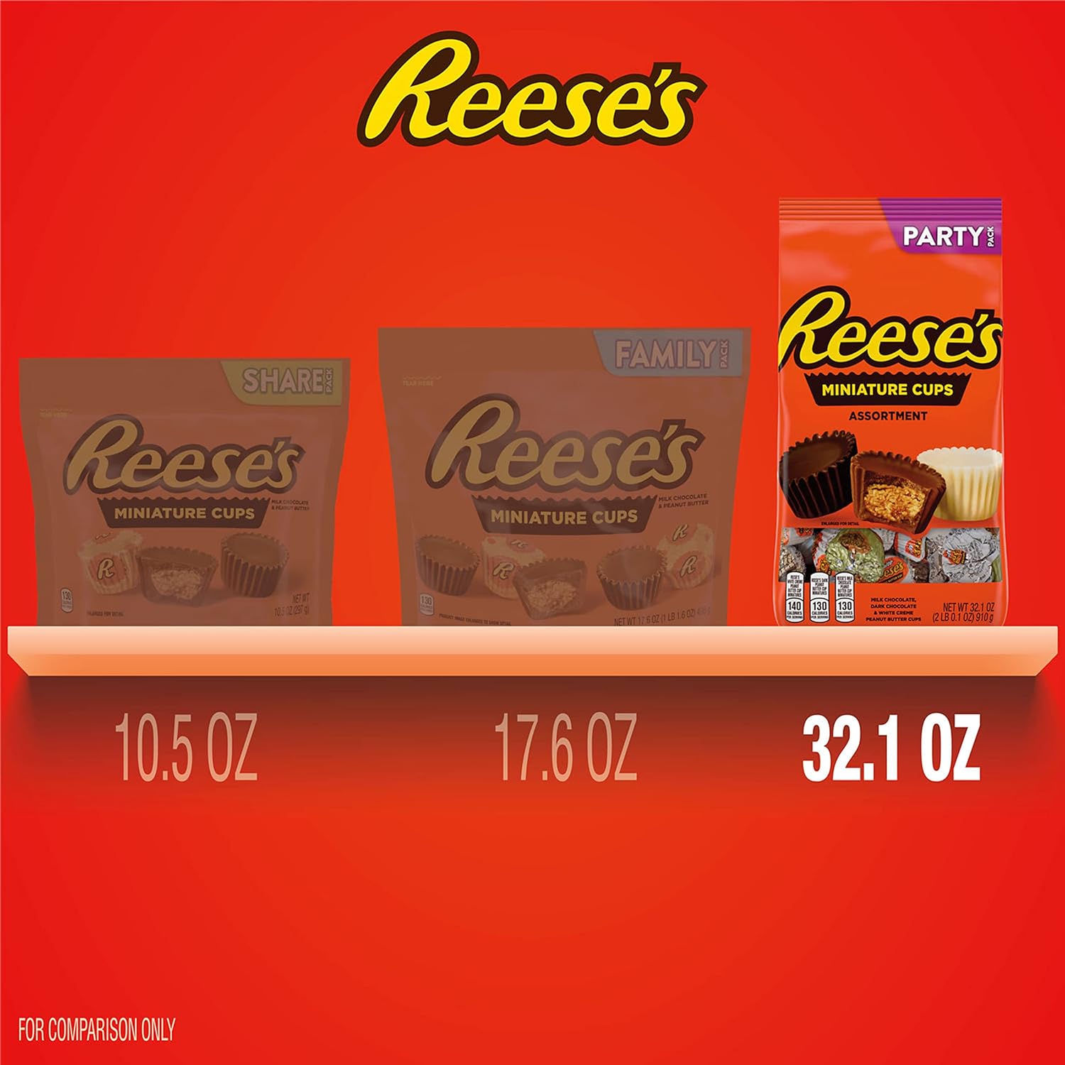 REESE'S Miniatures Assorted Flavored Peanut Butter Cups, Candy Party Pack, 32.1 oz - 24hrsmart