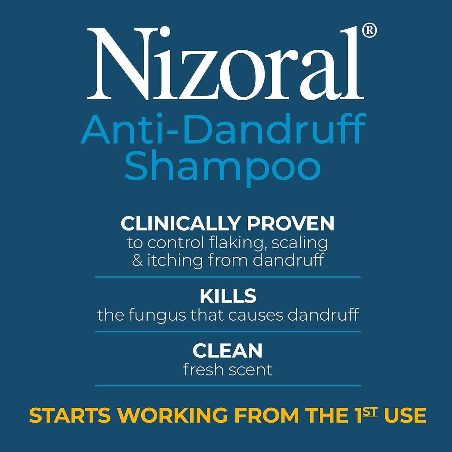 Nizoral Anti-Dandruff Shampoo with 1% Ketoconazole, Fresh Scent, 7 Fl Oz 24Hr Smart