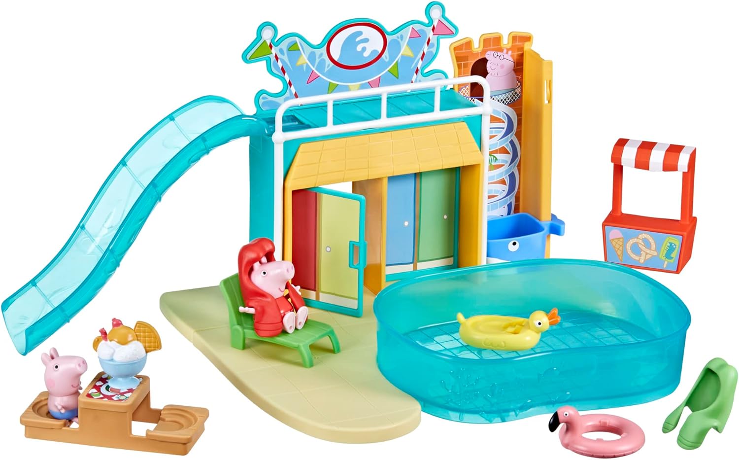 Peppa Pig Waterpark Playset with 2 Figures, Preschool Toys for 3+ Girls and Boys 24hrsmart