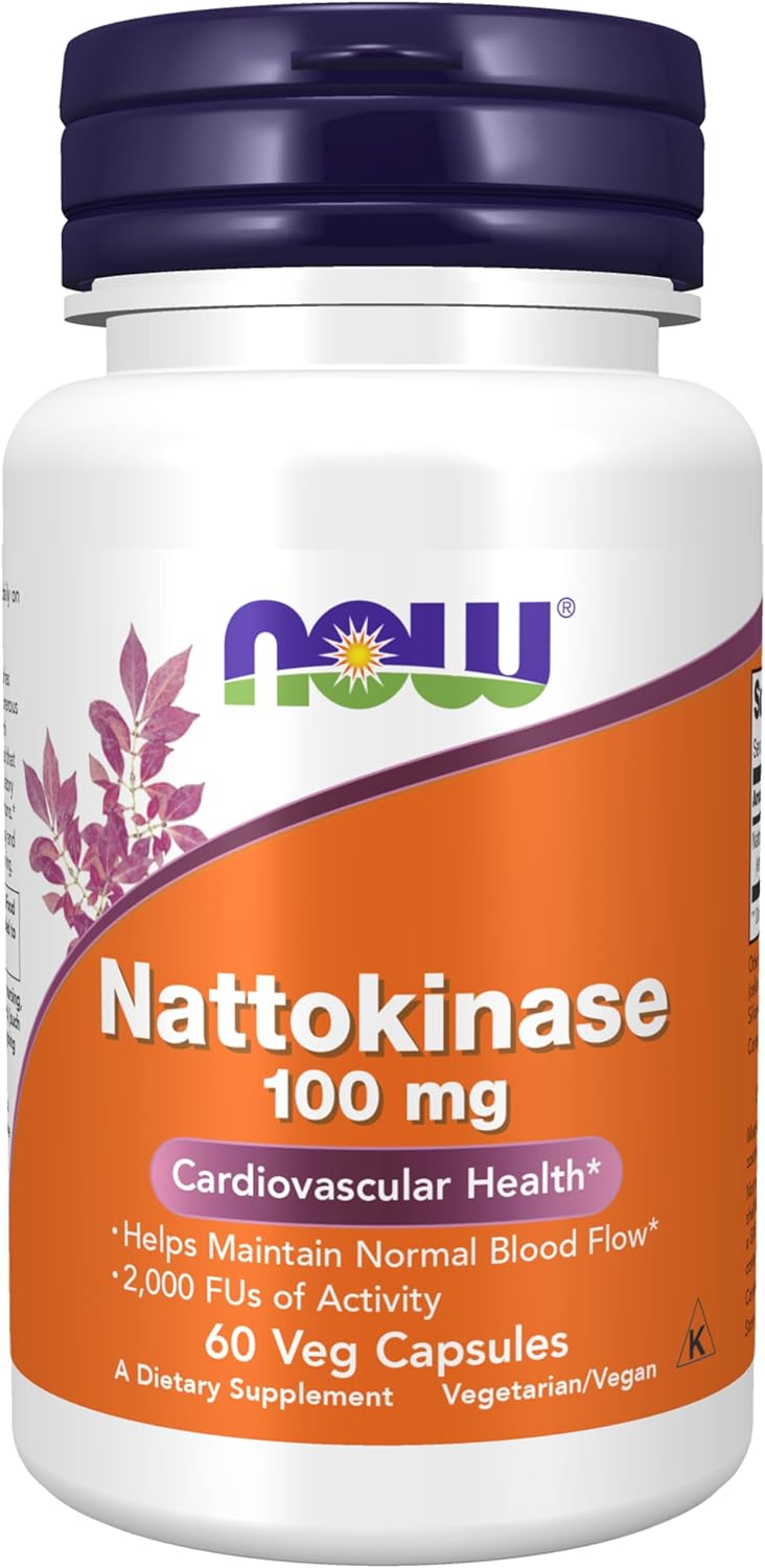 NOW Foods Nattokinase, 100 mg, 60 Veg Capsules 24Hr Smart