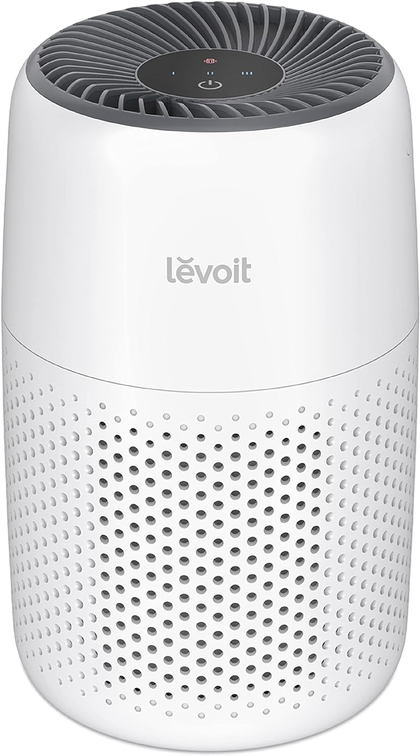LEVOIT Air Purifiers for Bedroom Home, 3-in-1 Filter Cleaner with Fragrance Sponge for Better Sleep, Filters Smoke, Allergies, Pet Dander, Odor, Dust, Office, Desktop, Portable, Core Mini, White 24Hr Smart