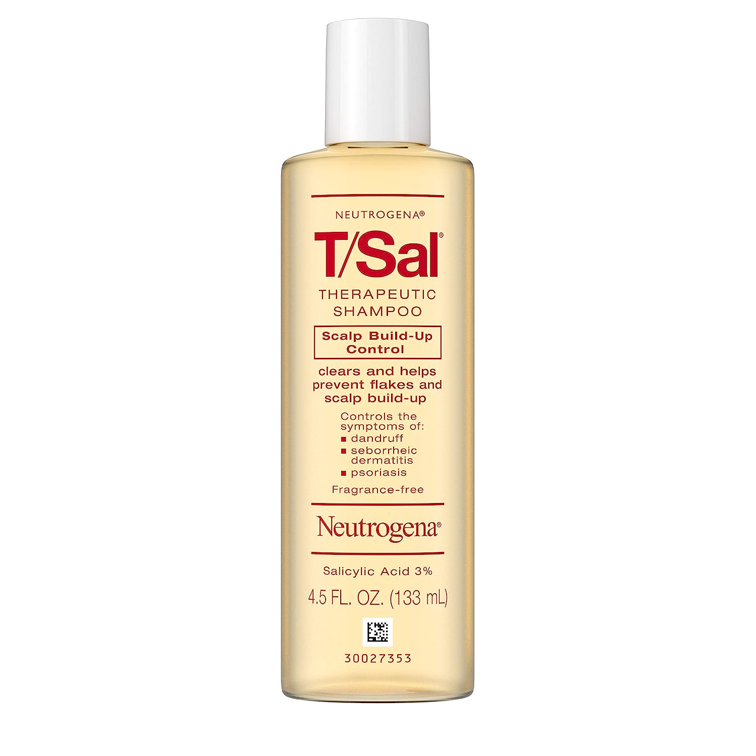 Neutrogena T/Sal Therapeutic Shampoo for Scalp Build-Up Control with Salicylic Acid, Scalp Treatment for Dandruff, Scalp Psoriasis & Seborrheic Dermatitis Relief, 4.5 fl. oz - 24hrsmart
