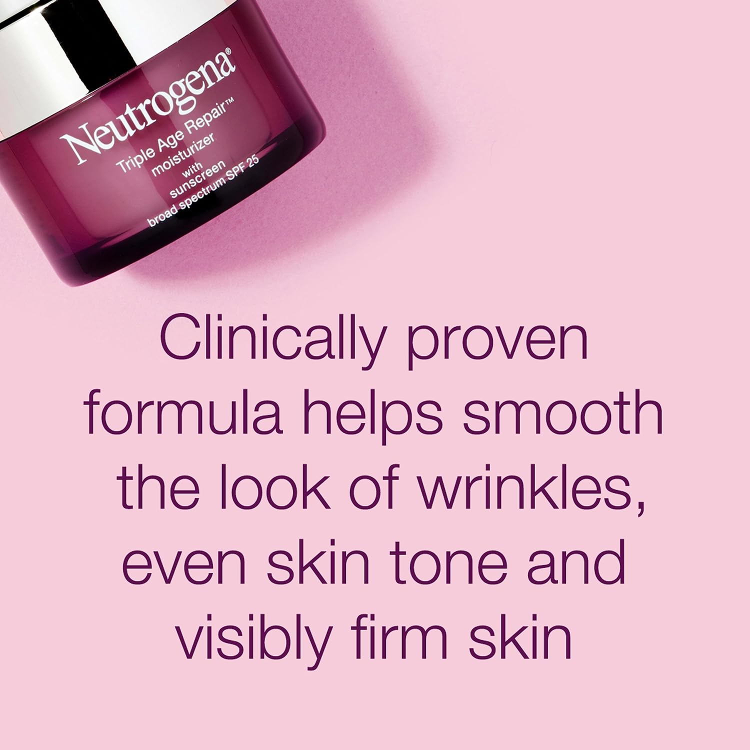 Neutrogena Triple Age Repair Face Moisturizer with SPF 25, 1.7 oz Jar, Anti-Aging Face Cream, SPF Moisturizer & Neck Cream, Anti Wrinkle Lotion for Dark Spots, Glycerin & Shea Butter 24hrsmart