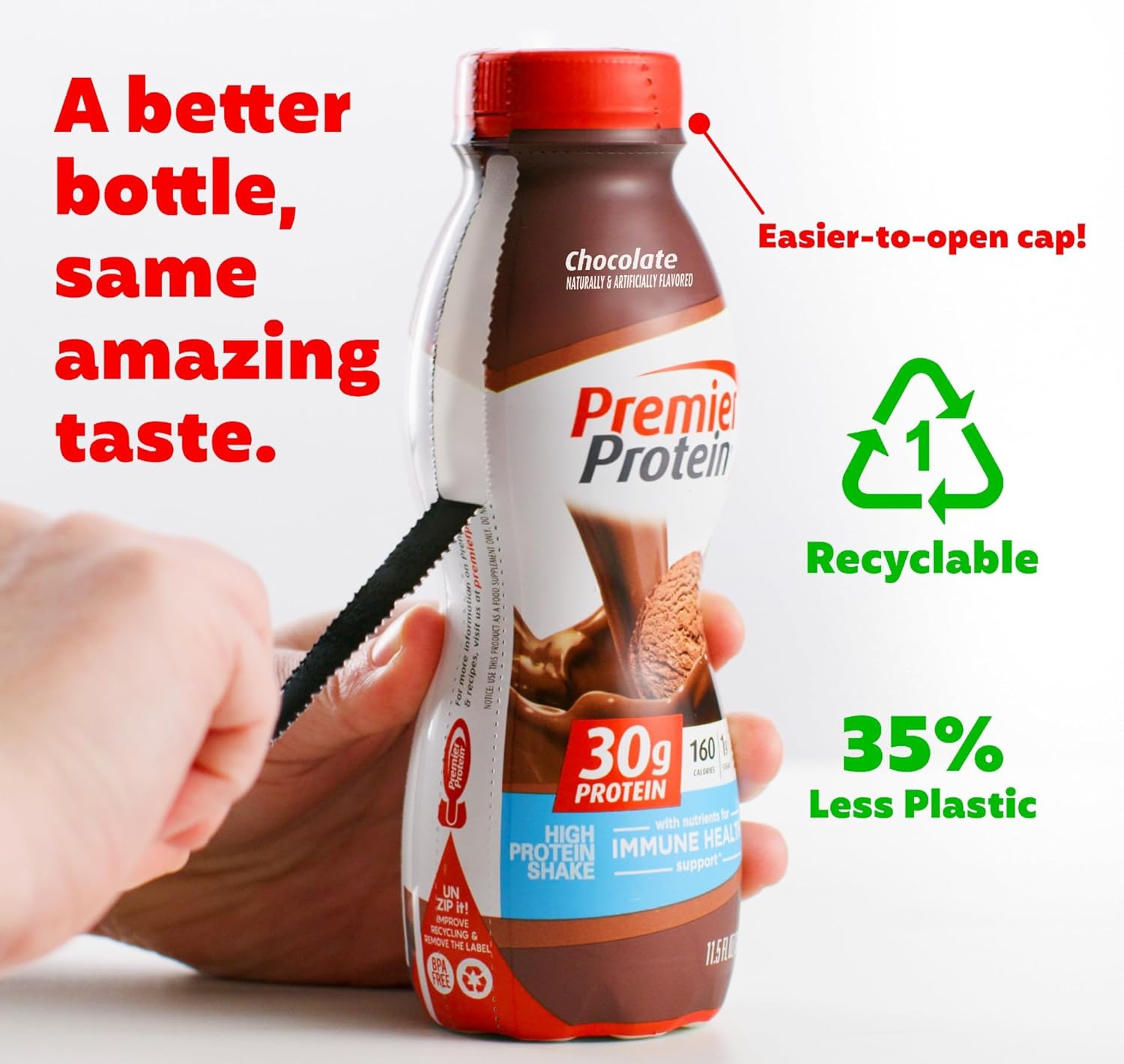 Premier Protein Shake 30g Protein 1g Sugar 24 Vitamins Minerals Nutrients to Support Immune Health For keto diet , Chocolate, 11.5 Fl Oz (Pack of 12), Liquid,Powder, Bottle 24Hr Smart