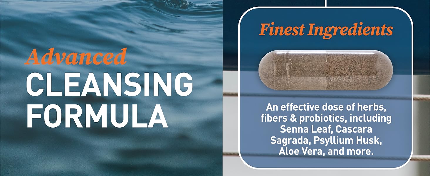 Dr. Tobias Colon 14 Day Cleanse, Advanced Gut Cleanse Detox for Women & Men with Cascara Sagrada, Psyllium Husk, Senna Leaf & Probiotics, Non-GMO Colon Cleanse, 28 Capsules 1-2 Daily 24Hr Smart