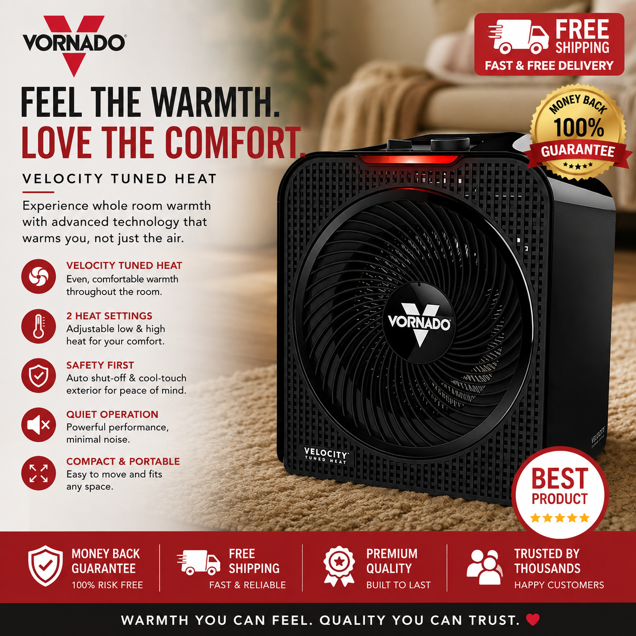 Vornado 3 Whole Room Vortex Indoor Heater