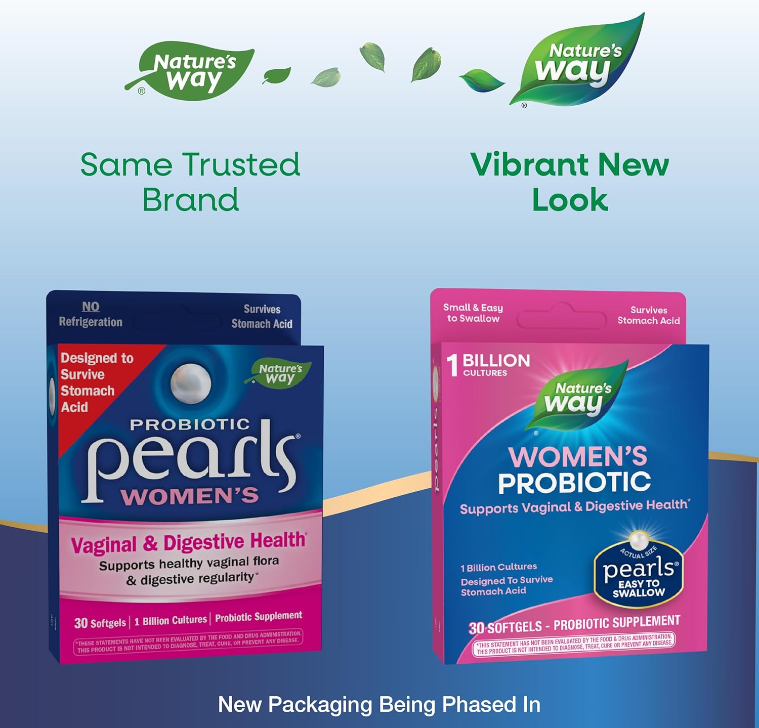 Nature's Way Women's Probiotic Pearls, Supports Vaginal and Digestive Health*, 1 Billion Live Cultures, No Refrigeration Required, 30 Softgels (Packaging May Vary) 24Hr Smart