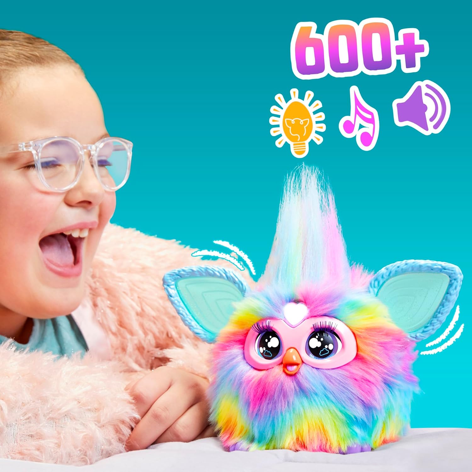 Furby, 15 Fashion Accessories, Interactive Plush Toys for 6 Year Old Girls & Boys & Up, Voice Activated Animatronic 24Hr Smart