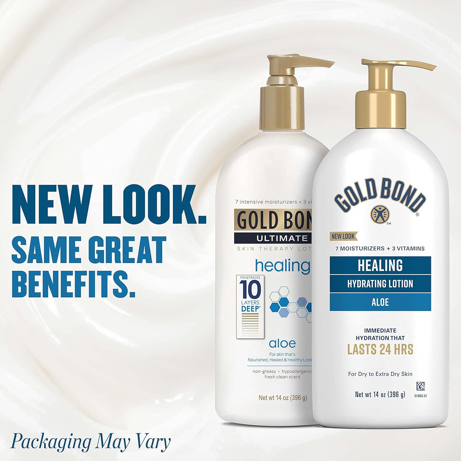 Gold Bond Healing Hydrating Lotion, 14 oz., With Aloe, Moisturizes, Immediate 24-Hour Hydration - 24hrsmart