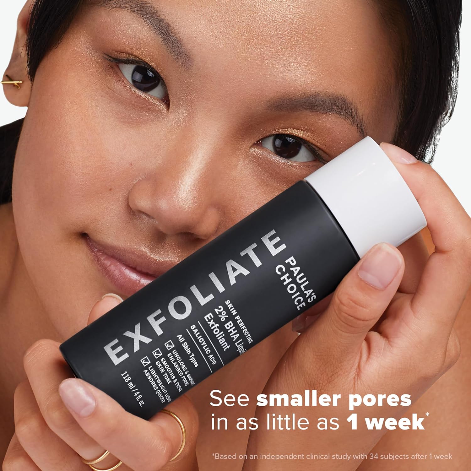 Paula's Choice SKIN PERFECTING 2% BHA Liquid Salicylic Acid Exfoliant-Facial Exfoliant for Blackheads, Enlarged Pores, Wrinkles & Fine Lines 24hrsmart