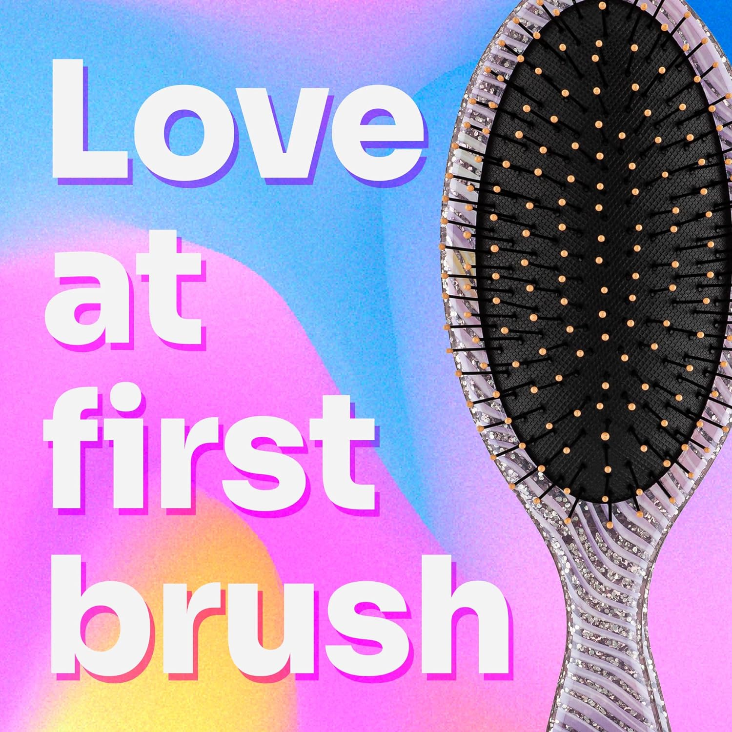 Wet Brush Original Detangling Brush, Purple (Digital Daydream) - Detangler Brush with Soft & Flexible Bristles - Detangling Brush for Curly Hair - Tangle-Free Brush for Straight, Thick, & Wavy Hair - 24hrsmart