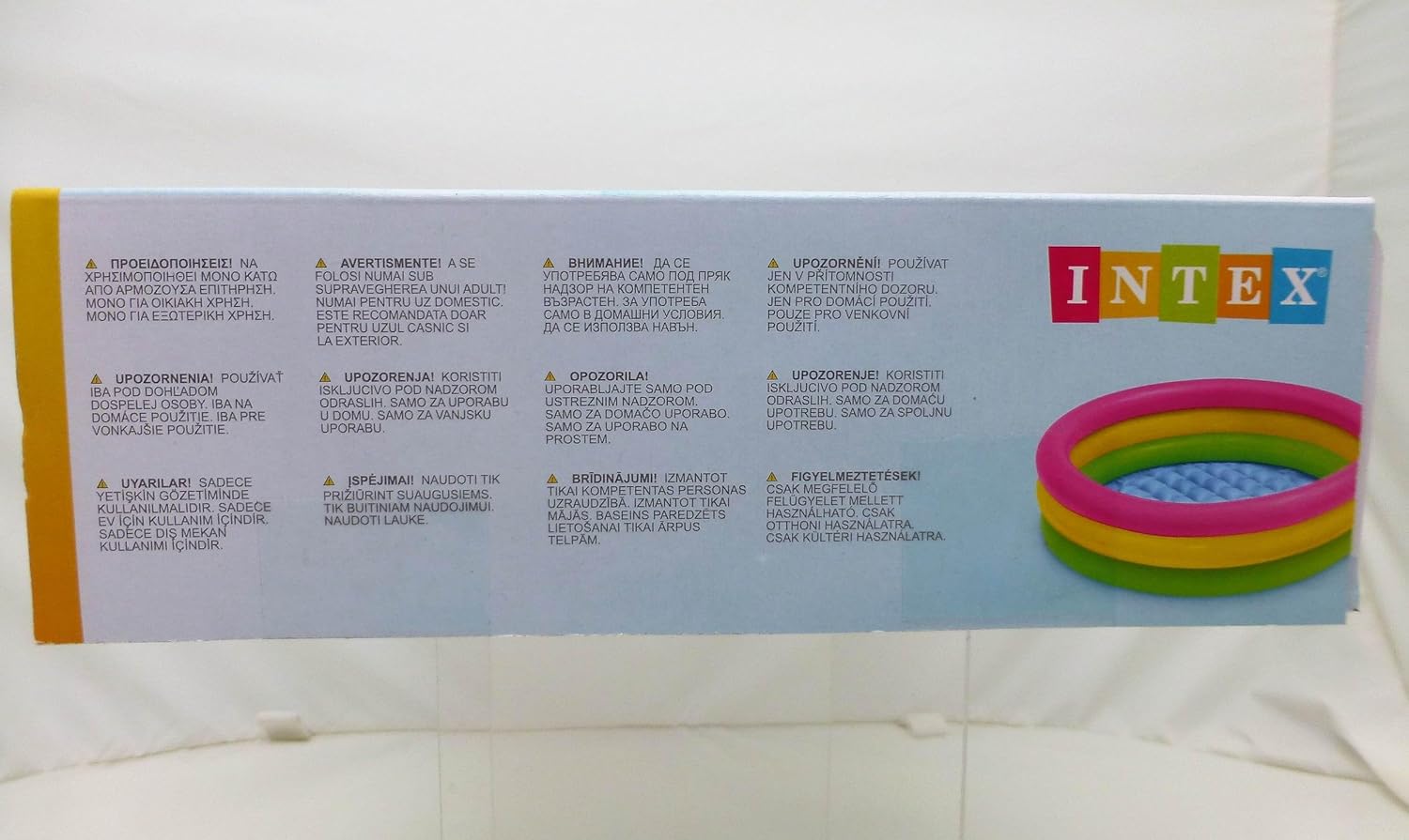 Intex 34" x 10" Sunset Glow Inflatable Round Baby Pool with 3-Ring Design for Ages 1-3 24hrsmart