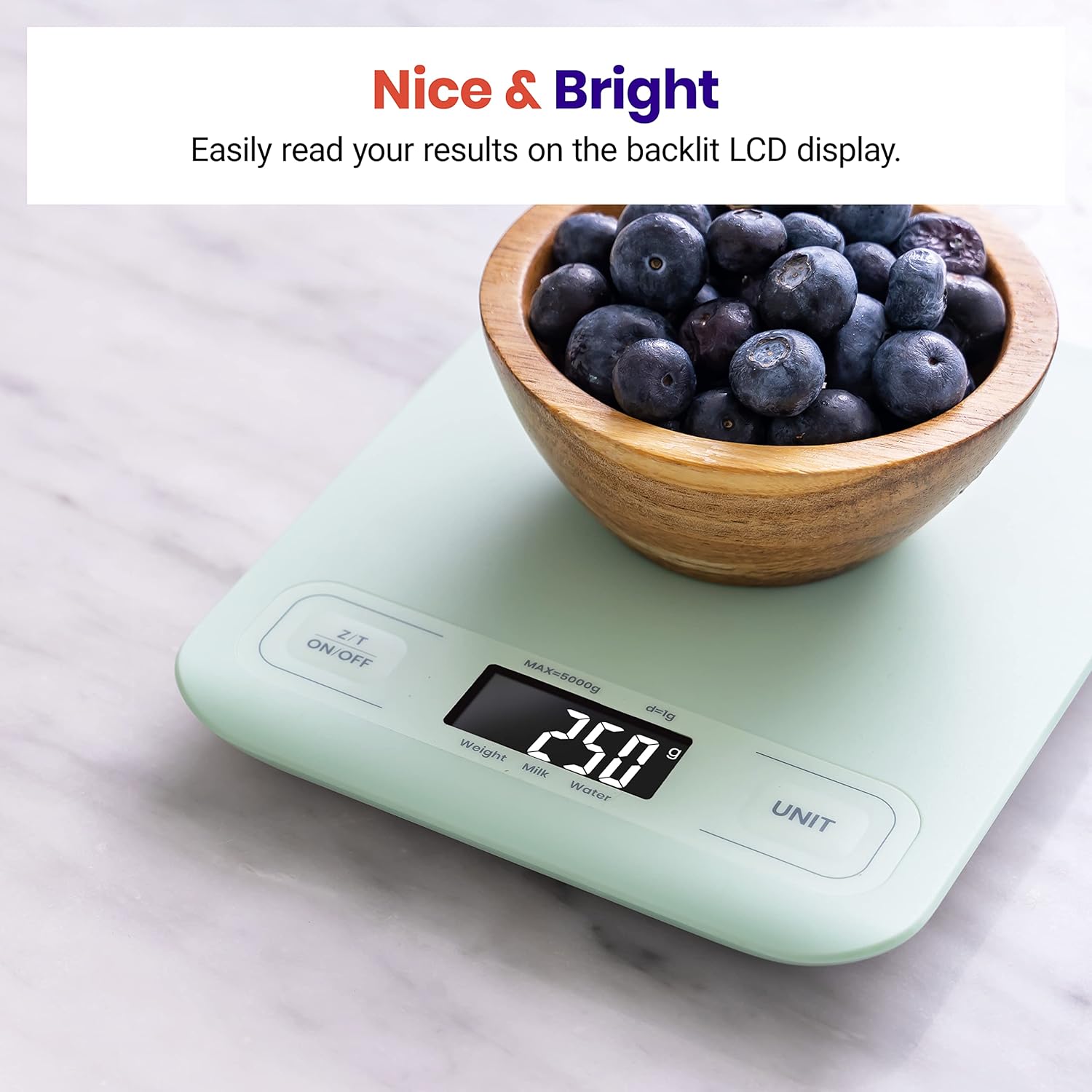 Etekcity Food Kitchen Scale, Digital Grams and Ounces for Weight Loss, Baking, Cooking, Keto and Meal Prep, LCD Display, Medium, 304 Stainless Steel 24hrsmart