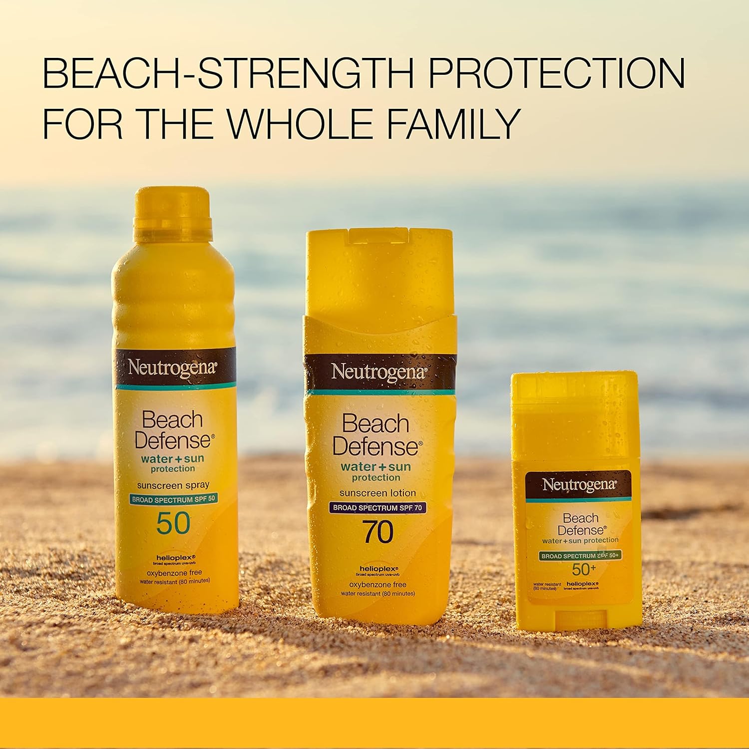 Neutrogena Beach Defense Water-Resistant Face & Body SPF 70 Sunscreen Lotion with Broad Spectrum UVA/UVB Protection, Oil-Free Fast-Absorbing Sunscreen Lotion, Oxybenzone-Free, 6.7 oz - 24hrsmart
