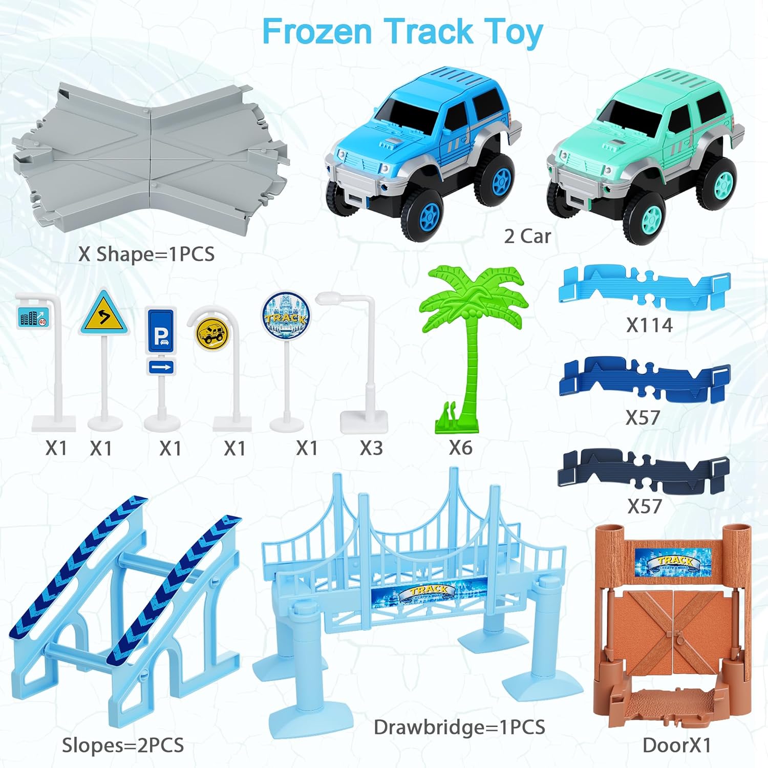 Dinosaur Toys, 252 PCS Create A Dinosaur World Road Race Tracks, Flexible Track Playset, 2pcs Dinosaur Car for 3 4 5 6 Year Old Boys Girls Birthday Party Favor Gift 24hrsmart