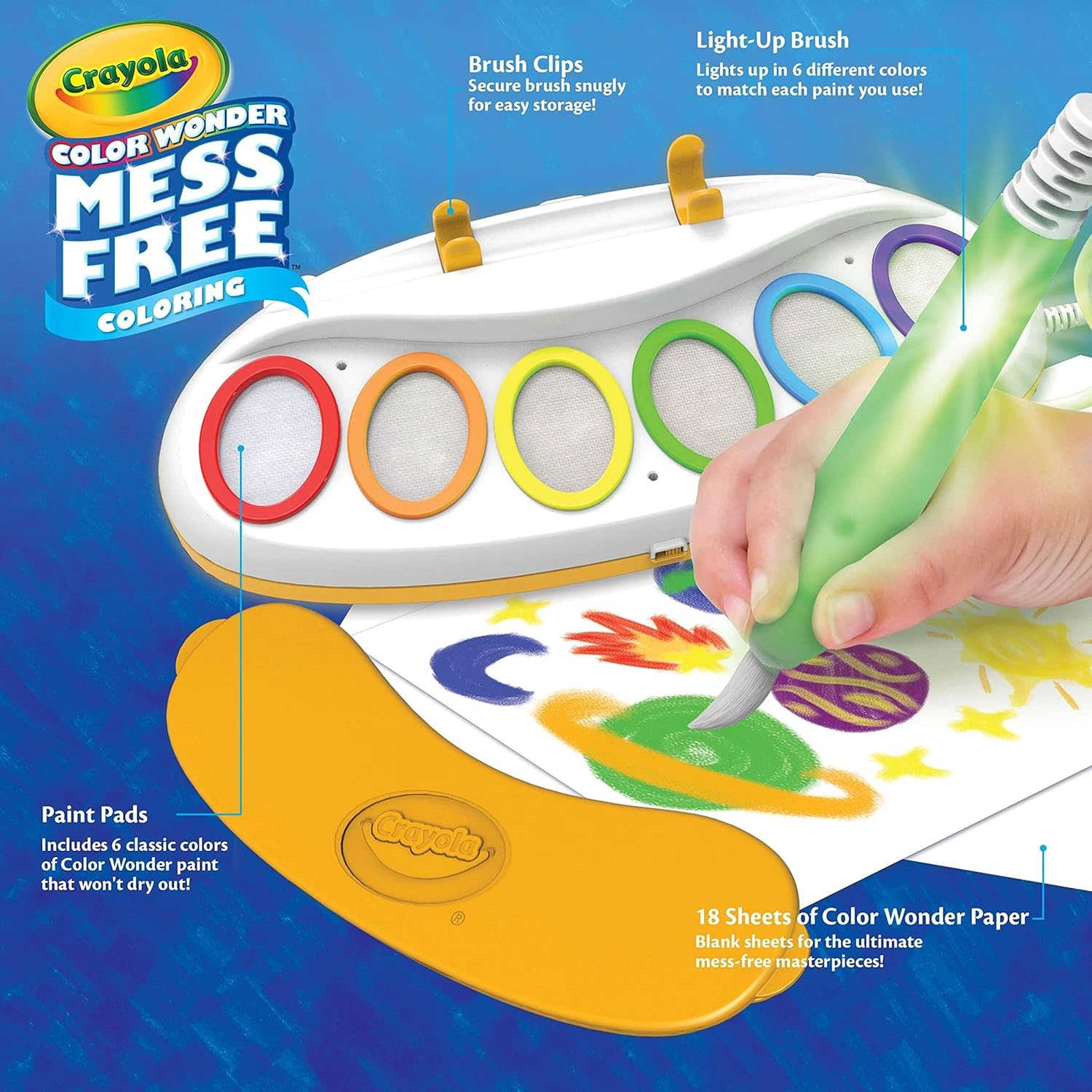 Crayola Color Wonder Magic Light Brush, Mess Free Painting Station for Kids, Gift for Kids, Toddler Toys & Activities, Ages 3, 4, 5 24Hr Smart