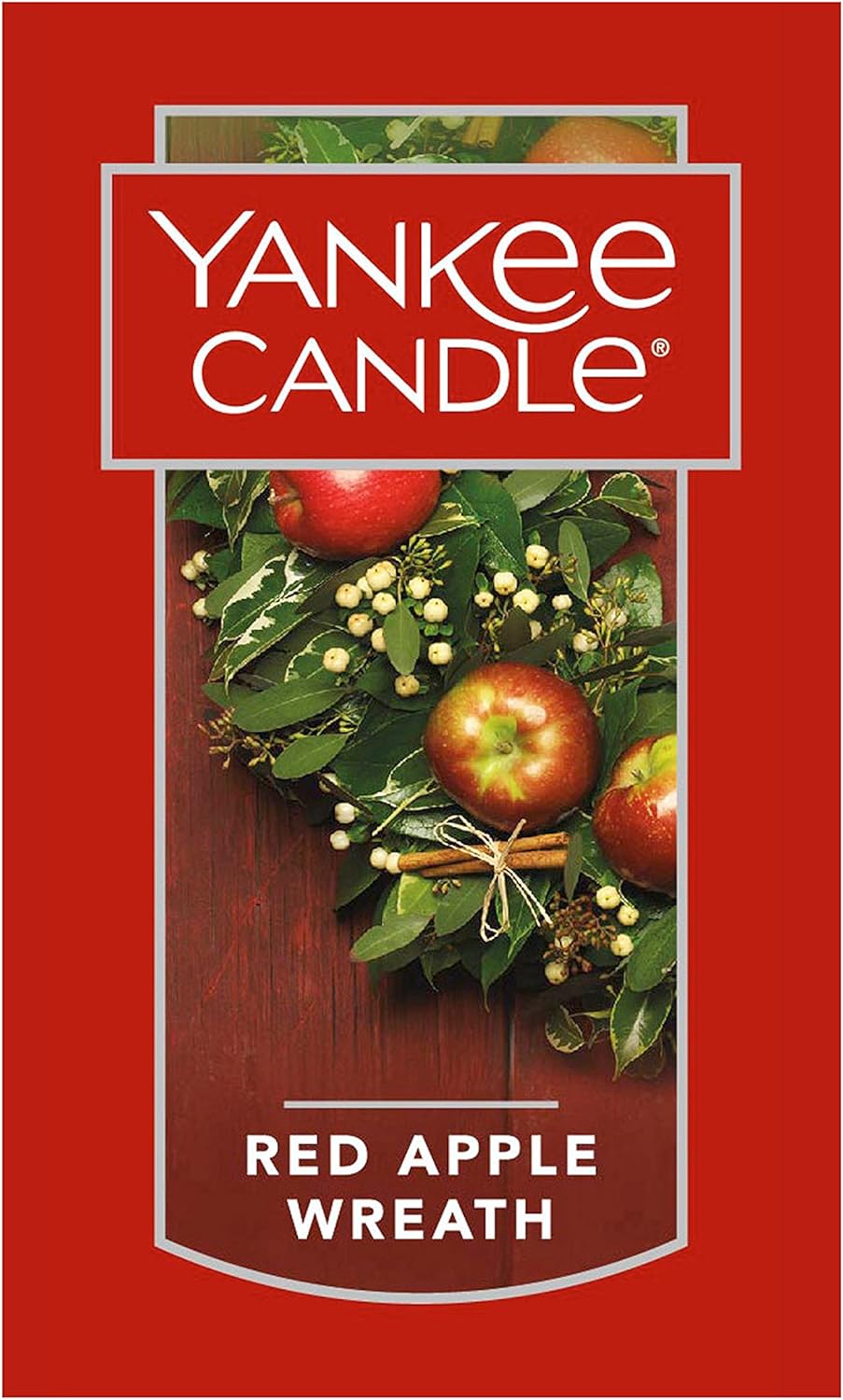 Yankee Candle Red Apple Wreath Scented, Classic 22oz Large Jar Single Wick Candle, Over 110 Hours of Burn Time, Christmas | Holiday Candle - 24hrsmart