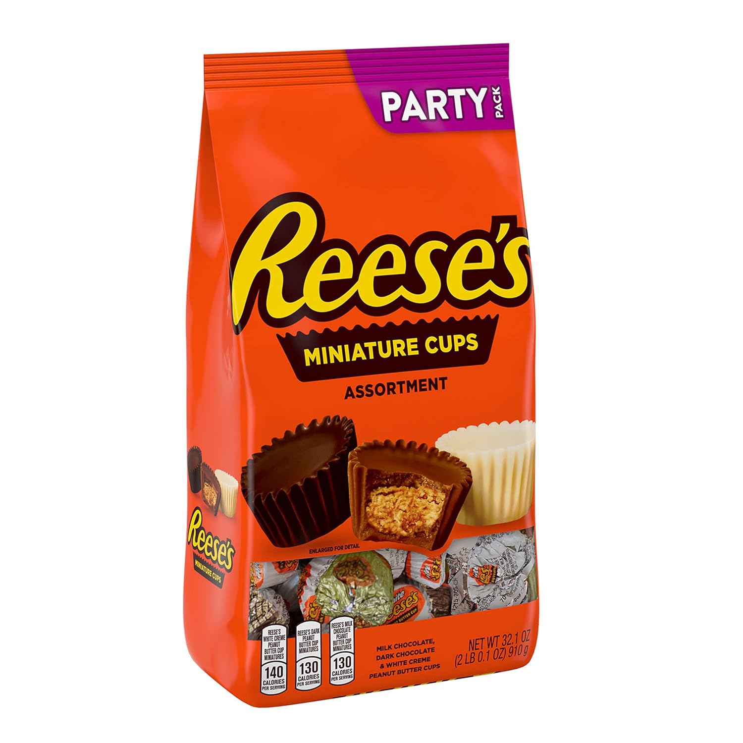 REESE'S Miniatures Assorted Flavored Peanut Butter Cups, Candy Party Pack, 32.1 oz - 24hrsmart