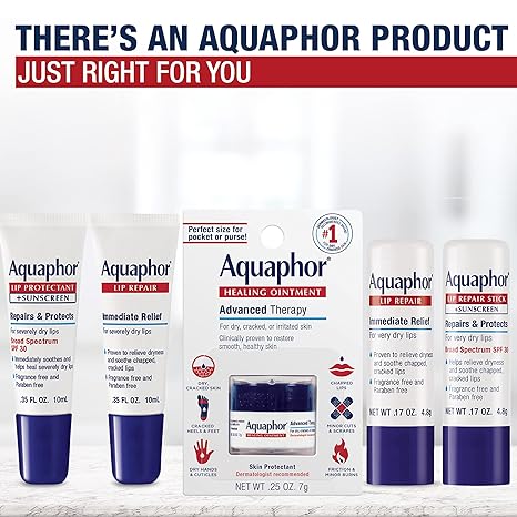 Aquaphor Lip Repair - Soothe Dry, Chapped Lips - Two .35 oz. Tubes - 24hrsmart