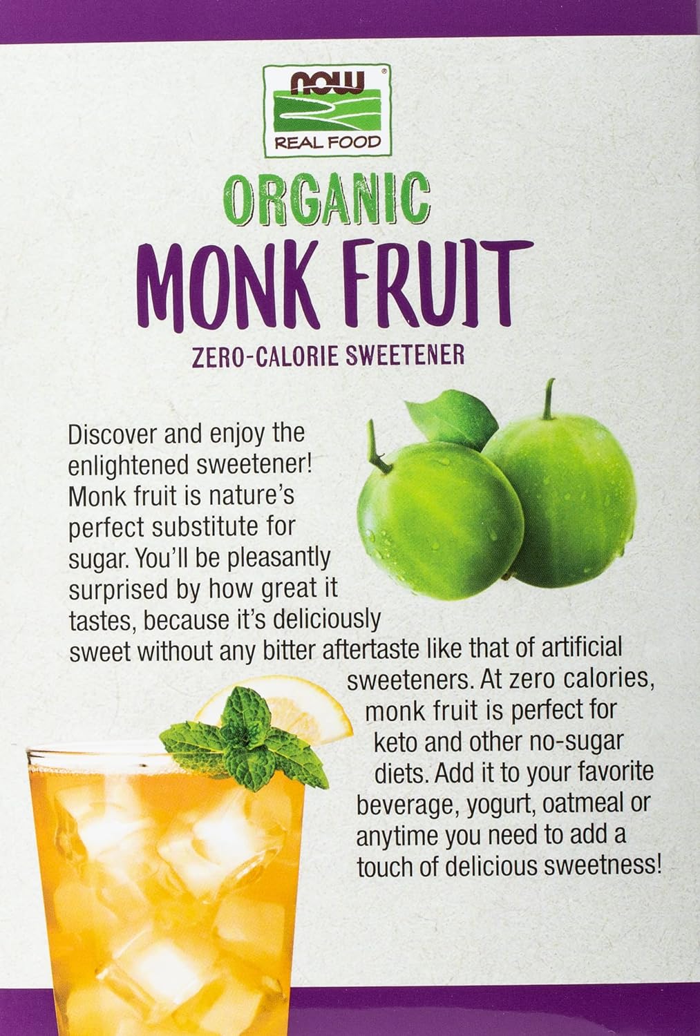 Now Foods Organic Monk Fruit, 70 Packets 24Hr Smart