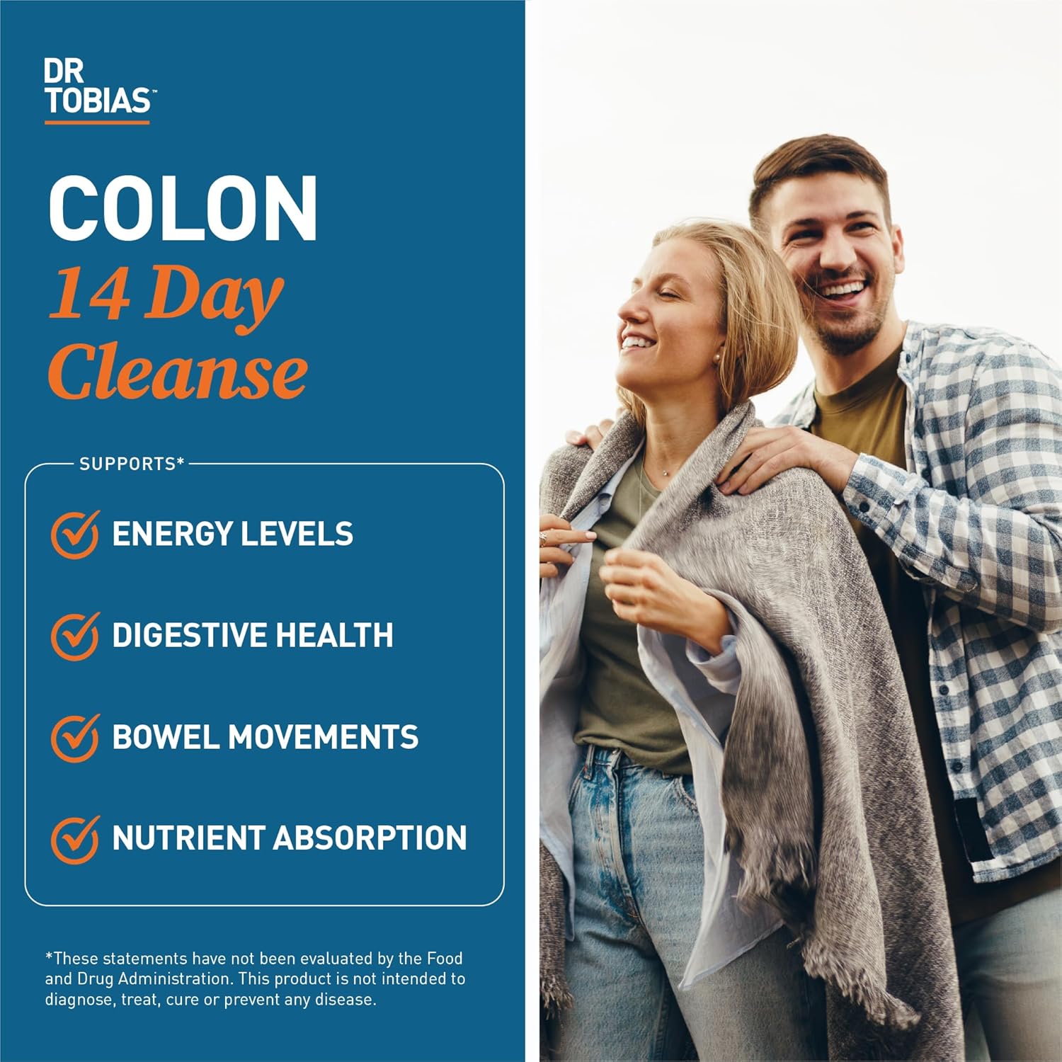 Dr. Tobias Colon 14 Day Cleanse, Advanced Gut Cleanse Detox for Women & Men with Cascara Sagrada, Psyllium Husk, Senna Leaf & Probiotics, Non-GMO Colon Cleanse, 28 Capsules 1-2 Daily 24Hr Smart